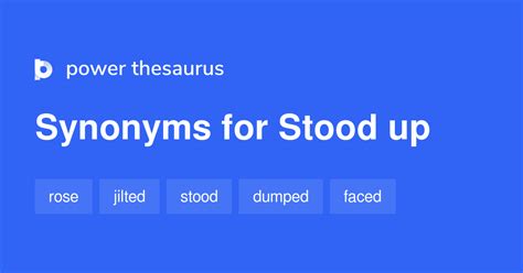 Synonyms of stood - STAND/STICK OUT LIKE A SORE THUMB definition: 1. If someone or something stands/sticks out like a sore thumb, everyone notices them because they…. Learn more.